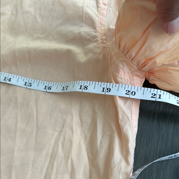 J. Crew Size 6 Peach Short Sleeve Ruffled Button Down Shirt - Picture 6 of 10